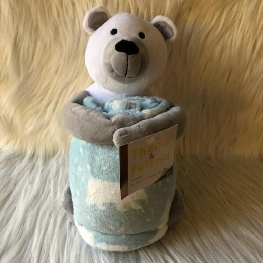 Polar Bear Stuffed Animal & Blanket Set